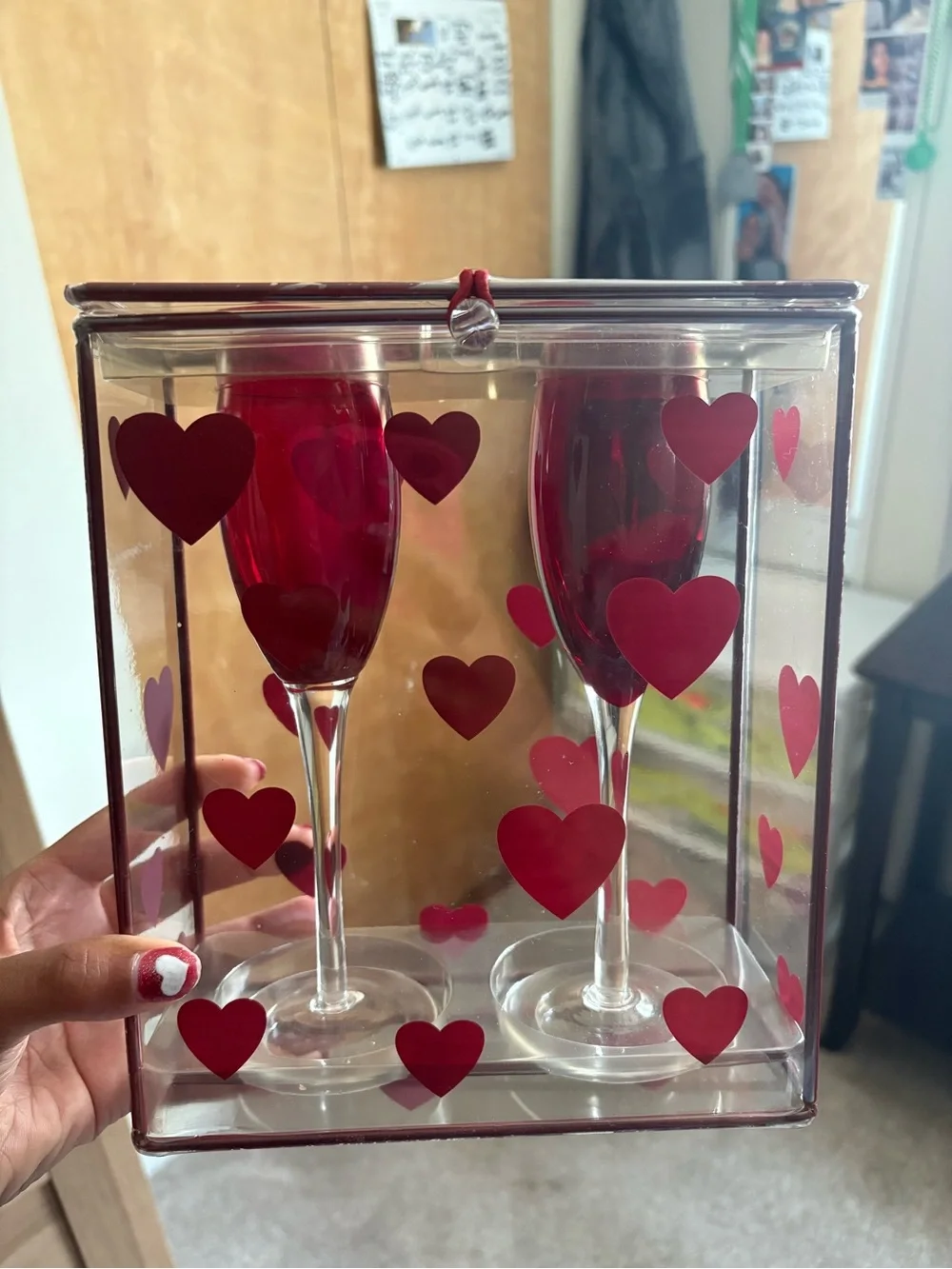 Red Heart Champagne Flutes - Set of 2